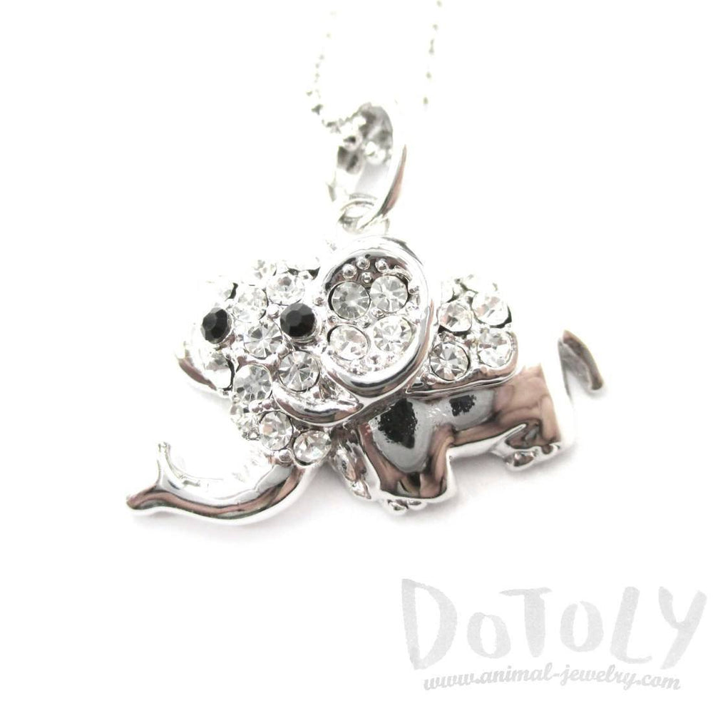 Adorable Baby Cartoon Elephant Shaped Pendant Necklace in Silver | DOTOLY | DOTOLY