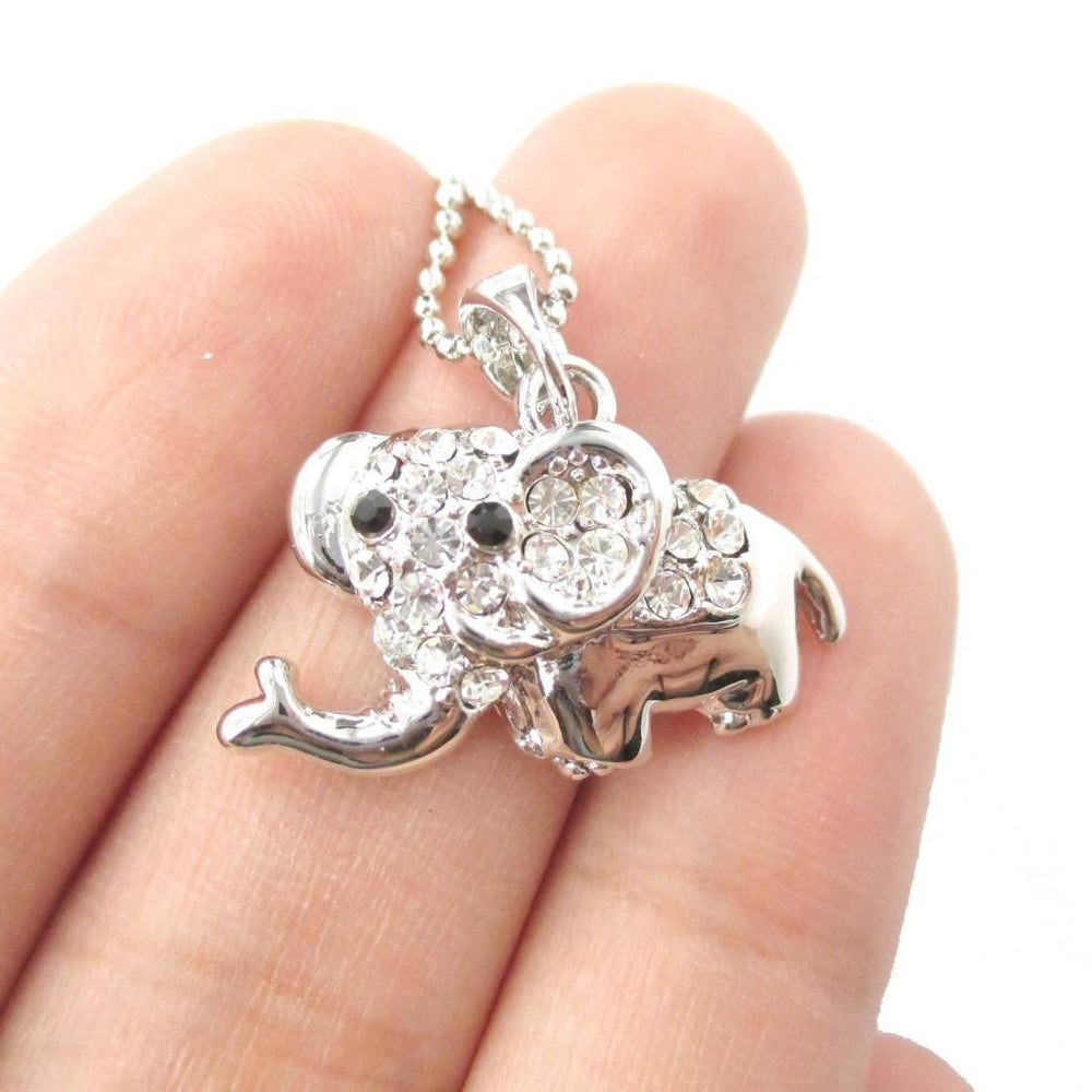 Adorable Baby Cartoon Elephant Shaped Pendant Necklace in Silver | DOTOLY | DOTOLY