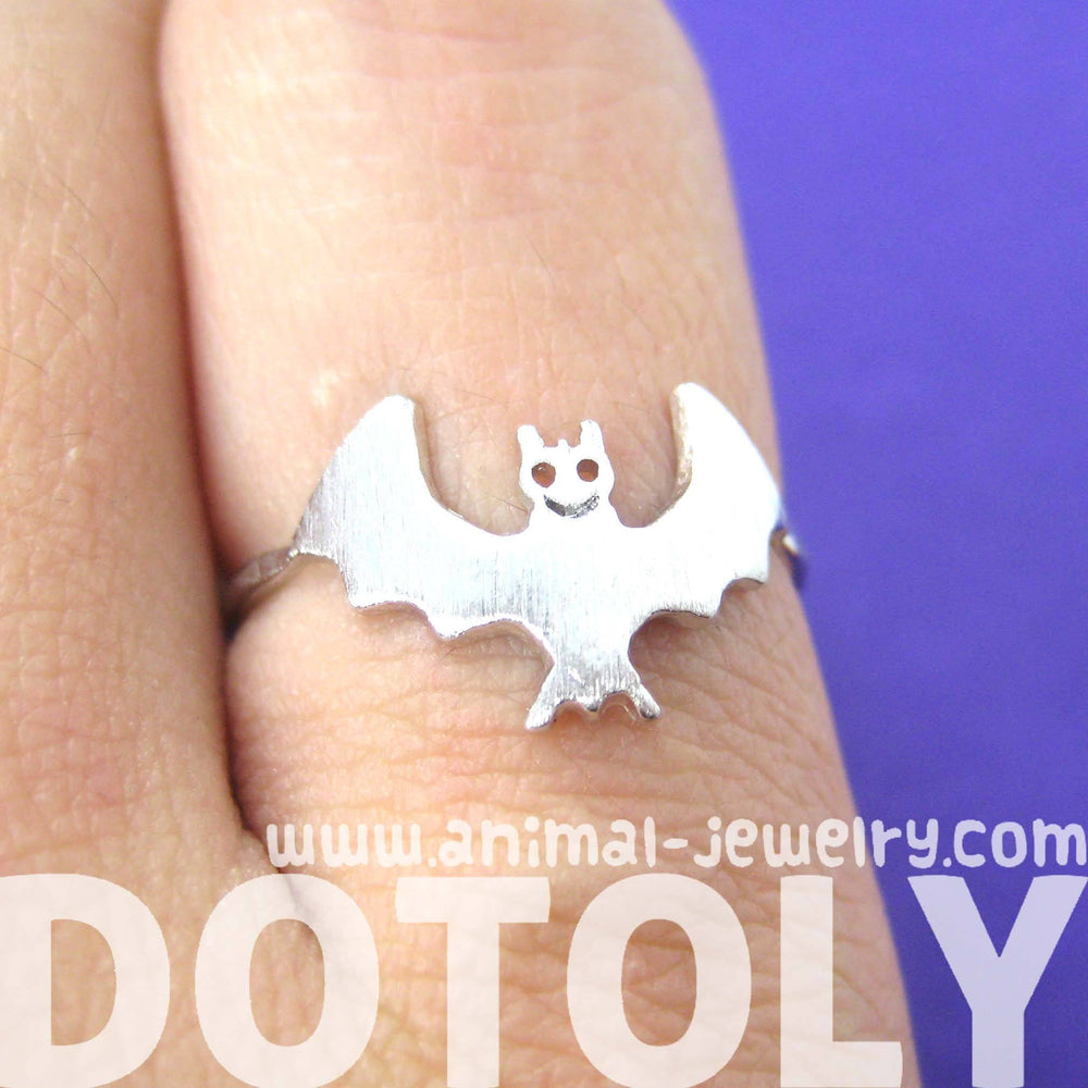 Adorable Bat Shaped Animal Themed Ring in Silver Size 6 | DOTOLY | DOTOLY