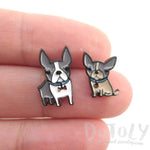 Adorable Boston Terrier Puppies Shaped Stud Earrings | Animal Jewelry | DOTOLY