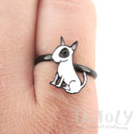 Adorable Bull Terrier Dog Shaped Enamel Adjustable Ring | DOTOLY | DOTOLY