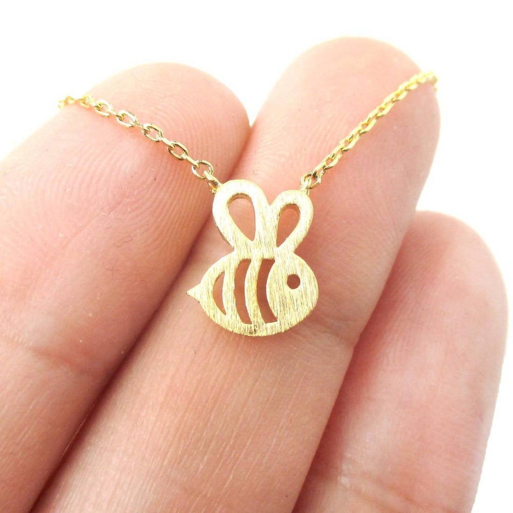 Silver Gold Resin Bumble Bee Necklace — Abilu Creations