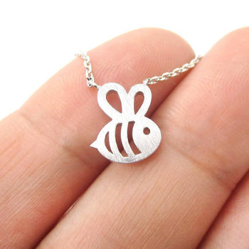 Adorable Bumble Bee Insect Shaped Charm Necklace in Silver | Animal Jewelry | DOTOLY
