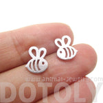 Adorable Bumble Bee Insect Shaped Stud Earrings in Silver | Animal Jewelry | DOTOLY