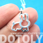 Adorable Bunny Rabbit Animal Outline Pendant Necklace in Silver | DOTOLY | DOTOLY