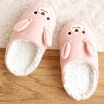 Adorable Bunny Rabbit Animal Shaped Slip-On Slippers for Women in Pink | DOTOLY