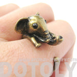 Adorable Elephant Shaped Animal Wrap Ring in Brass | US Sizes 7 to 9 | DOTOLY