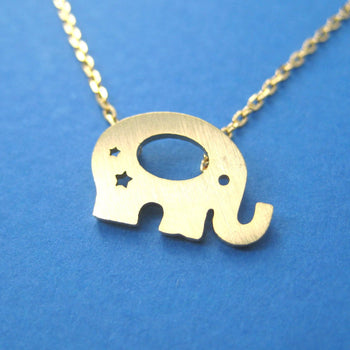 Adorable Elephant Silhouette Shaped Charm Necklace in Gold | DOTOLY | DOTOLY