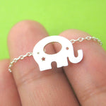 Adorable Elephant Silhouette Shaped Charm Necklace in Silver | DOTOLY | DOTOLY