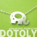 Adorable Elephant Silhouette Shaped Charm Necklace in Silver | DOTOLY | DOTOLY