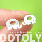 Adorable Elephant Silhouette Shaped Stud Earrings in Silver | Allergy Free | DOTOLY