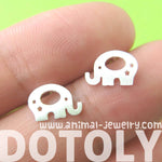 Adorable Elephant Silhouette Shaped Stud Earrings in Silver | Allergy Free | DOTOLY