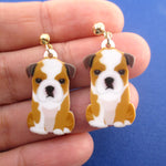 Adorable English Bulldog Puppy Shaped Stud Drop Earrings for Dog Lovers