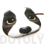Adorable French Bulldog With Sad Puppy Eyes Face Shaped Soft Fabric Coin Purse Make Up Bag | DOTOLY