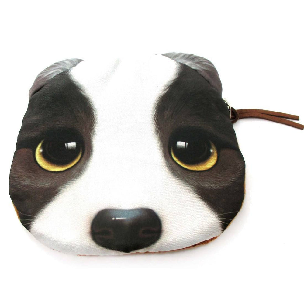 Adorable French Bulldog With Sad Puppy Eyes Face Shaped Soft Fabric Coin Purse Make Up Bag | DOTOLY