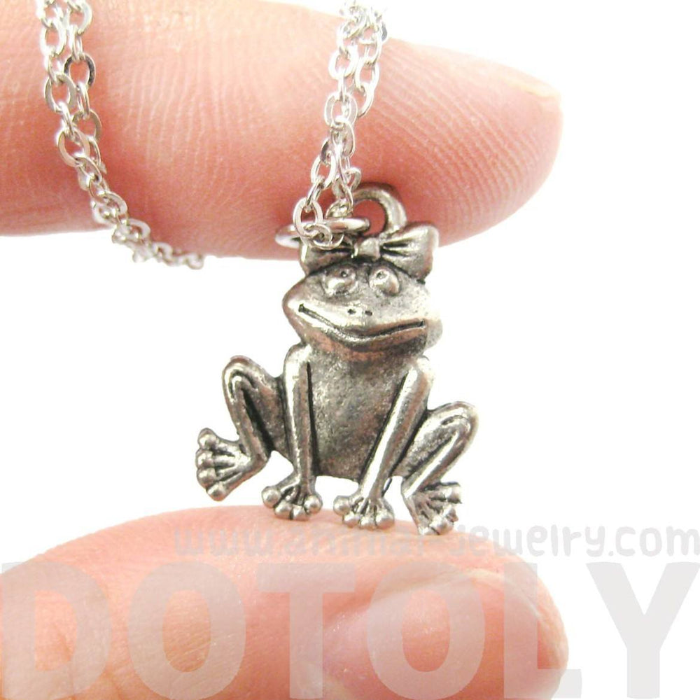 Adorable Frog With A Bow Shaped Animal Charm Necklace | MADE IN USA | DOTOLY