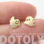 Adorable Ghost Shaped Stud Earrings in Gold | Allergy Free | DOTOLY