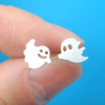 Adorable Ghost Shaped Stud Earrings in Silver | Allergy Free | DOTOLY