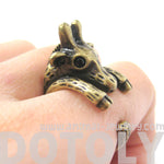 Adorable Giraffe Shaped Animal Wrap Ring in Brass | US Sizes 7 to 9 | DOTOLY