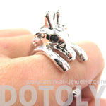 Adorable Giraffe Shaped Animal Wrap Ring in Shiny Silver | US Sizes 7 to 9 | DOTOLY