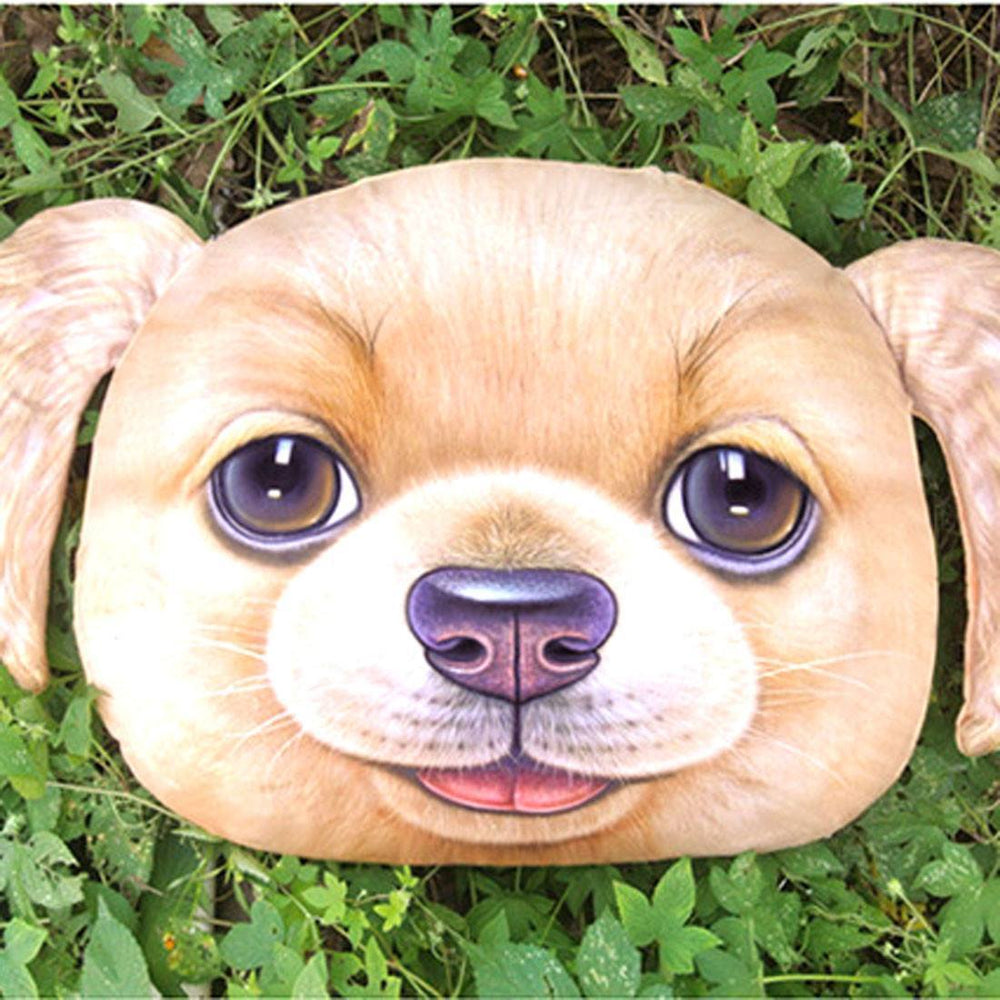 Adorable Golden Retriever Puppy Dog Face Shaped Large Cushion Pillow | DOTOLY