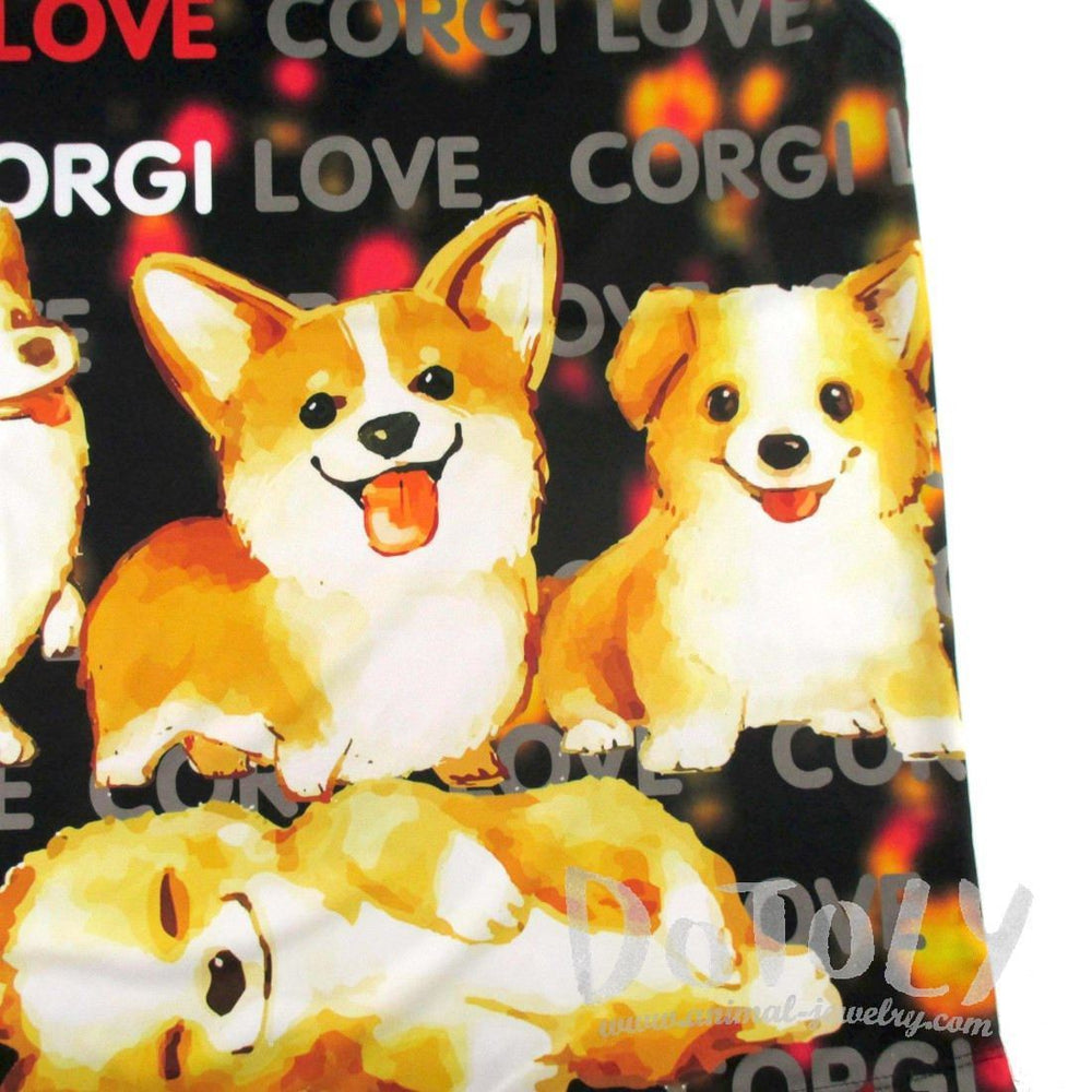 Adorable Illustrated Welsh Corgis Graphic Print Oversized Unisex Tank Top | DOTOLY