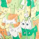 Adorable Kitty Cat All Over Print Gym Rucksack Backpack in Green or Grey | DOTOLY