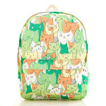 Adorable Kitty Cat All Over Print Gym Rucksack Backpack in Green or Grey | DOTOLY
