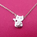 Adorable Kitty Cat and Fishbone Silhouette Shaped Choker Necklace
