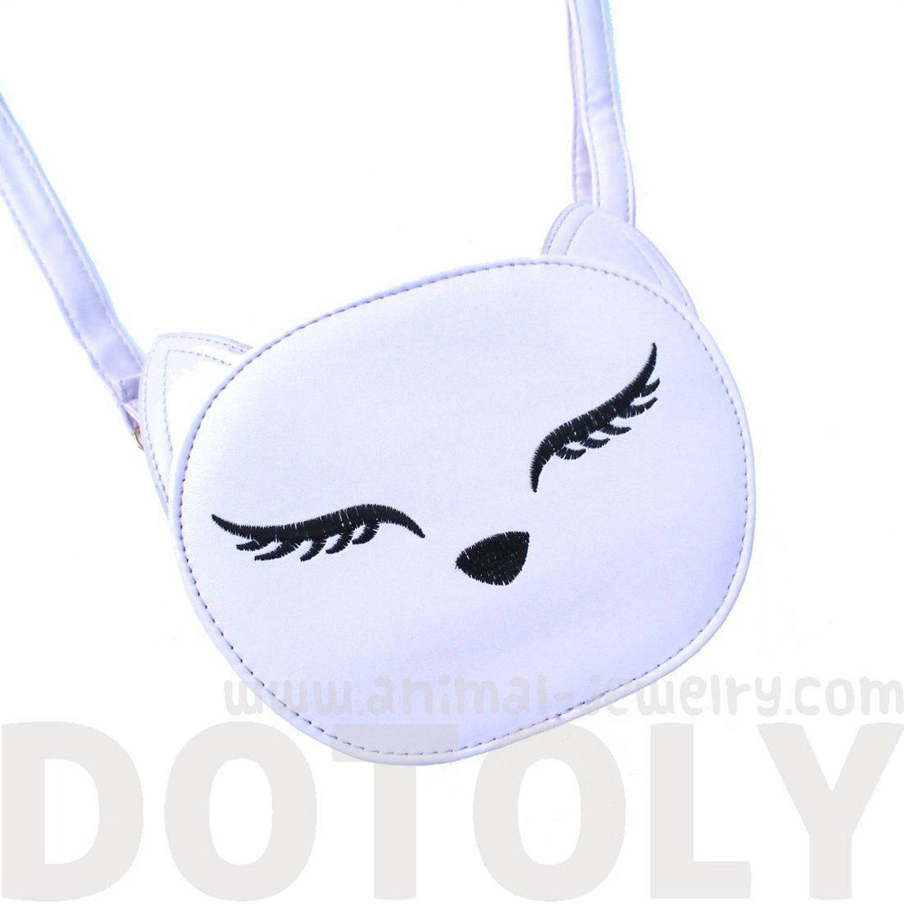 Adorable Kitty Cat Face Shaped Cross Body Bag for Women in Purple | DOTOLY