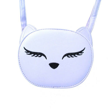 Adorable Kitty Cat Face Shaped Cross Body Bag for Women in Purple | DOTOLY