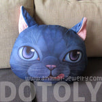 Adorable Kitty Cat With Tongue Sticking Out Face Shaped Cushion Pillow | DOTOLY