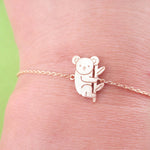 Adorable Koala Bear Shaped Silhouette Charm Bracelet in Rose Gold | Animal Jewelry | DOTOLY