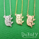 Adorable Koala Bear Shaped Silhouette Charm Necklace | Animal Jewelry