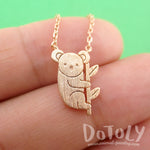 Adorable Koala Bear Shaped Silhouette Charm Necklace | Animal Jewelry