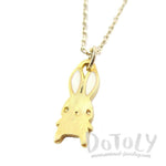Adorable Little Cartoon Bunny Rabbit Shaped Necklace in Gold | DOTOLY