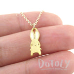 Adorable Little Cartoon Bunny Rabbit Shaped Necklace in Gold | DOTOLY