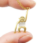 Adorable Monkey Chimpanzee Animal Themed Pendant Necklace in Gold | DOTOLY | DOTOLY