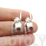 Adorable Monkey Chimpanzee Animal Themed Stud Earrings in Silver | DOTOLY | DOTOLY