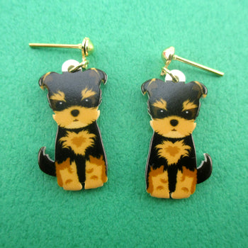 Adorable Norwich Terrier Puppy Shaped Stud Drop Earrings for Dog Lovers