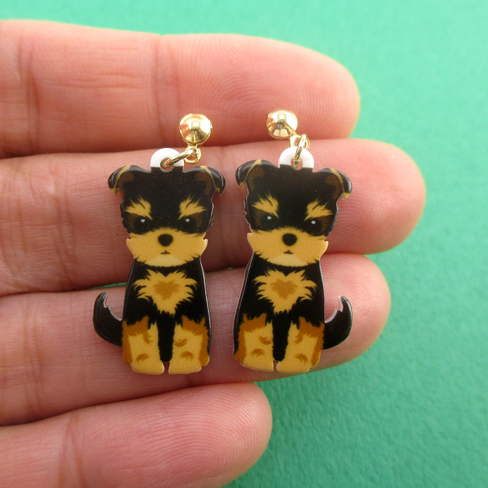 Adorable Norwich Terrier Puppy Shaped Stud Drop Earrings for Dog Lovers