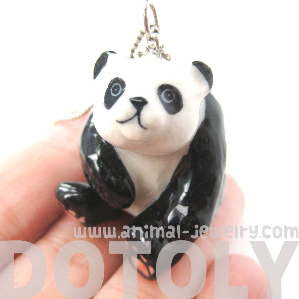 Adorable Panda Bear Porcelain Ceramic Animal Pendant Necklace | Handmade | DOTOLY