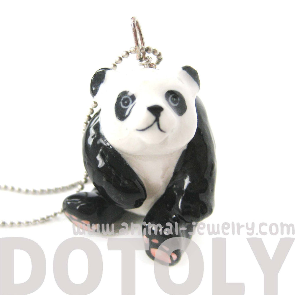 Adorable Panda Bear Porcelain Ceramic Animal Pendant Necklace | Handmade | DOTOLY