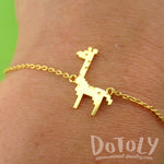 Adorable Pixel Baby Giraffe Shaped Charm Bracelet in Gold | DOTOLY