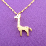 Adorable Pixel Baby Giraffe Shaped Pendant Necklace in Gold | DOTOLY