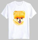 Adorable Pomeranian Puppy Face Graphic Print T-Shirt in White | DOTOLY | DOTOLY