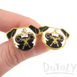 Adorable Pug Puppy Dog Face Shaped Stud Earrings | Limited Edition | DOTOLY