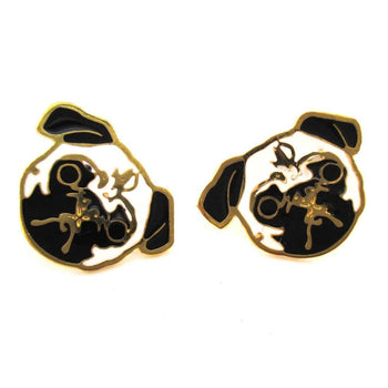 Adorable Pug Puppy Dog Face Shaped Stud Earrings | Limited Edition | DOTOLY