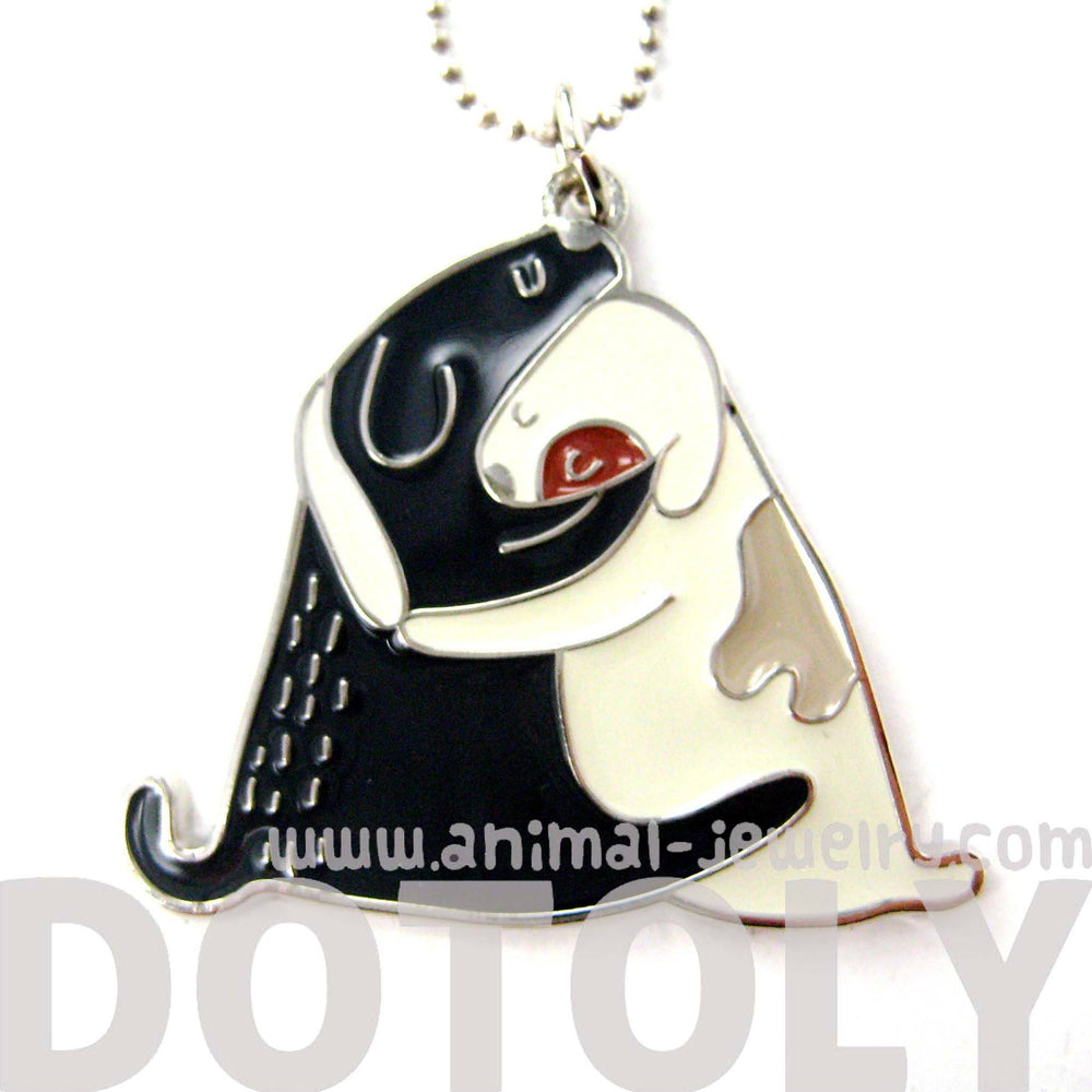 Adorable Puppy Love Dog Shaped Animal Hug Pendant Necklace | DOTOLY