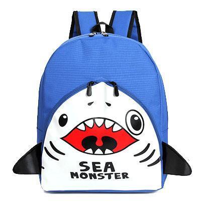 Adorable Shark Sea Monster Shaped Gym Rucksack Backpack in Blue | Shark Week | DOTOLY
